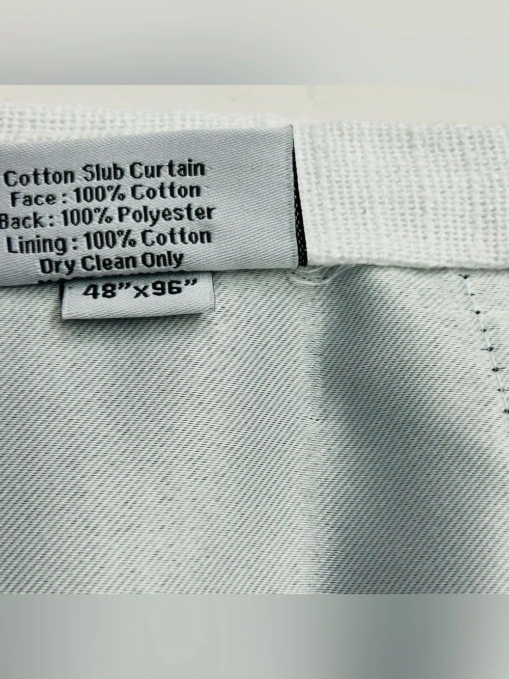 QUINCE Set Of 2 48x96 Cotton Slub Blackout Curtains White 0746